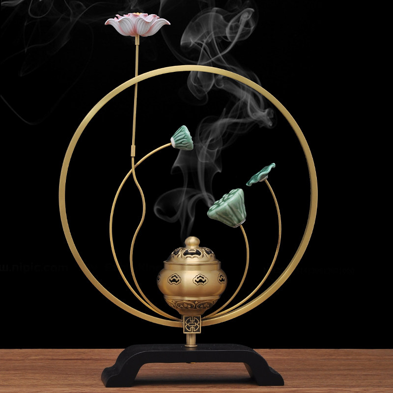 全铜香炉家用室内古典禅意悬挂吊式炉净化空气音乐香薰炉创意摆件