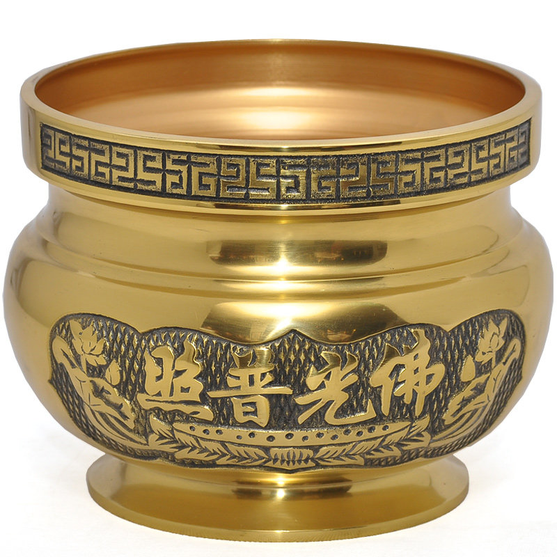 黄铜莲花熏香炉居室佛具用品