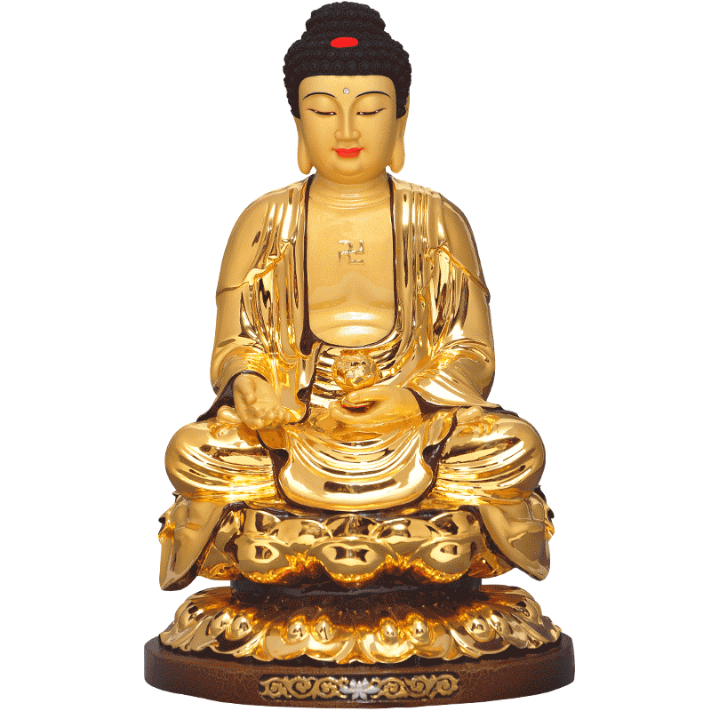 台湾鎏金居家西方三圣佛像工艺品