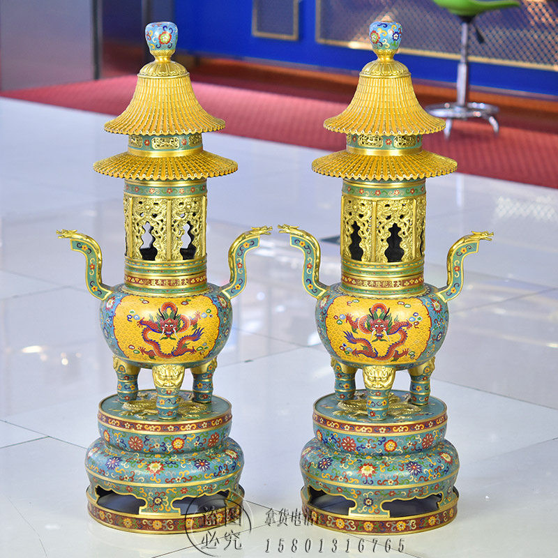 北京珐琅景泰蓝大香炉1米五层塔炉纯铜胎掐丝落地熏香炉供佛摆件,特色手工艺,景泰蓝,淘宝优惠券,粉丝福利购,淘宝优惠卷