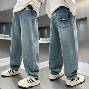 春秋款 子中大童软牛仔裤 小男孩长裤 薄款 帅气 2025新款 休闲裤 男童裤