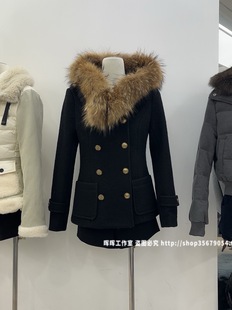2025新款女装秋冬韩版修身黑色显瘦羊毛大衣女中长款毛呢外套