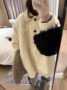 2025新款女装秋冬韩版宽松显瘦羊羔毛外套女短款小个子大衣女外套