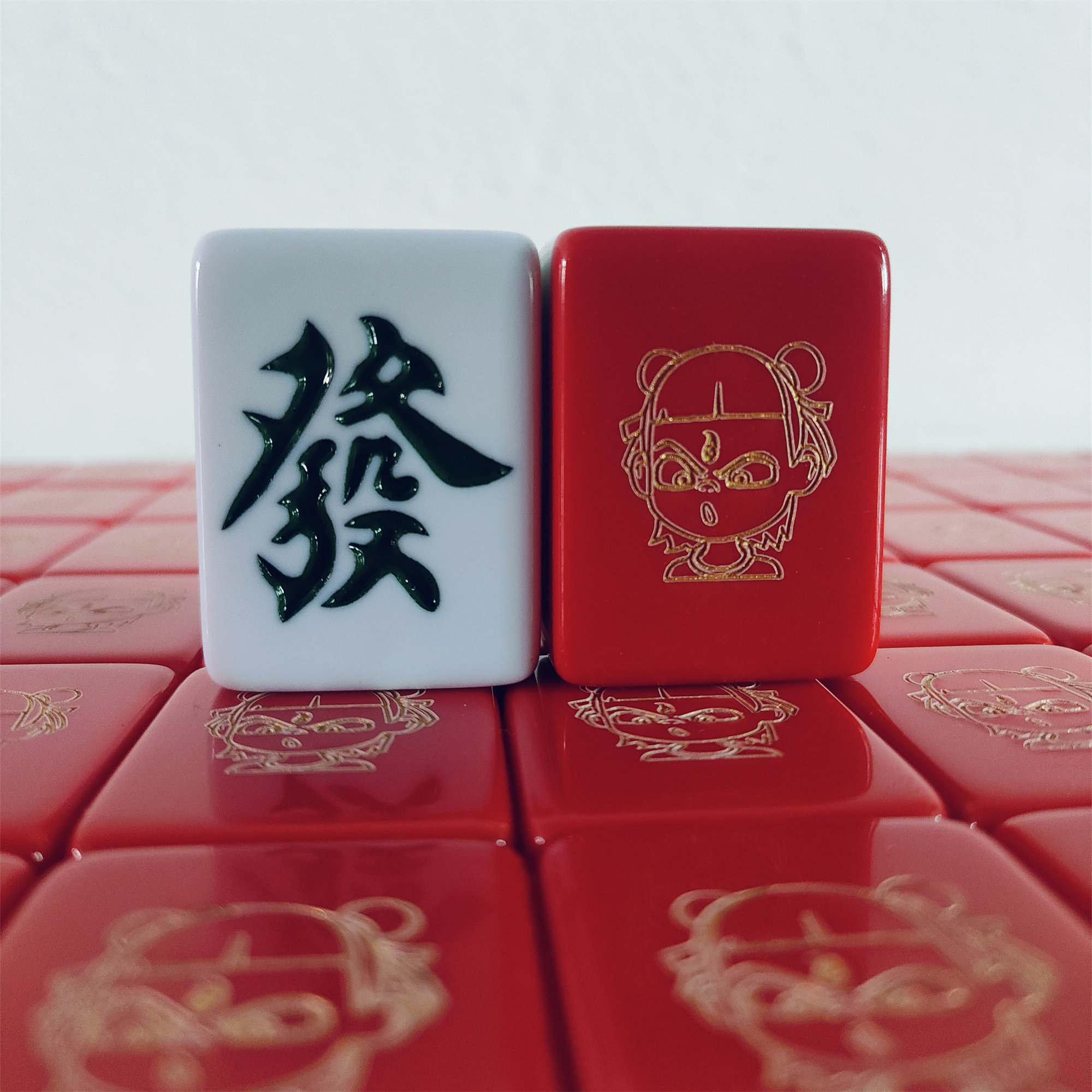 新品手搓麻将牌家用哪吒麻雀送亲友红色40/42/44号聚会麻将礼品
