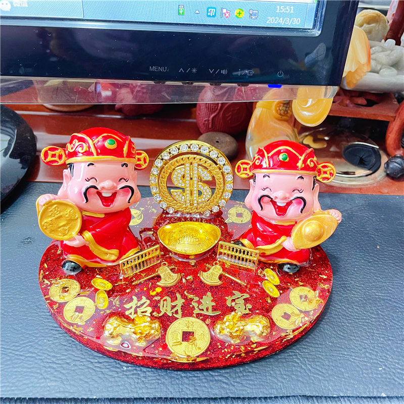 财神爷摆件手机支架手工电脑桌工位时来运转鞋柜摆件家居饰品招财,家居饰品,桌面摆件,淘宝优惠券,粉丝福利购,淘宝优惠卷