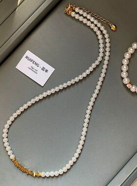 澳高级感极光链家脖颈串珠链锁骨
