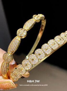 电镀女手饰高级感真金欧美锆石