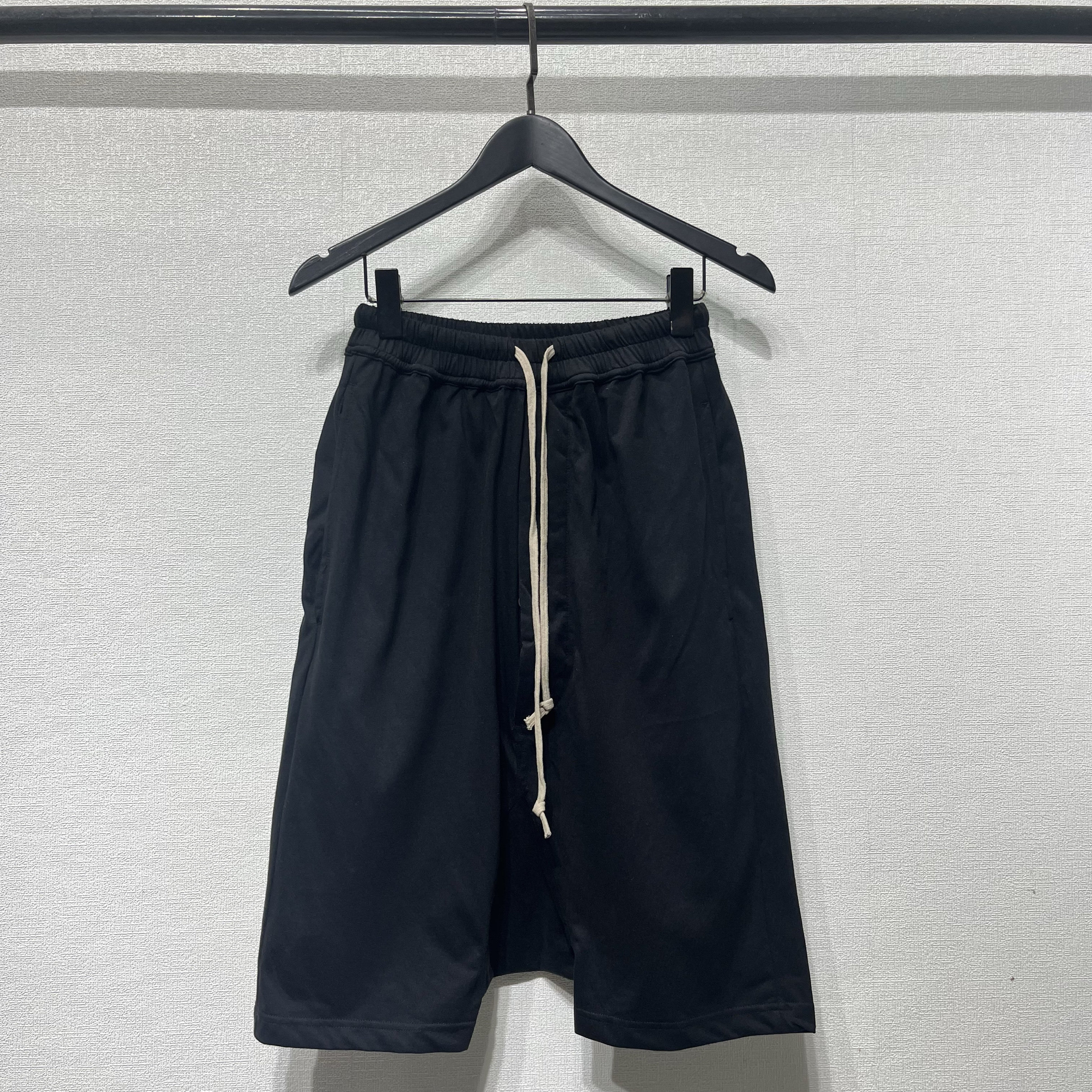 夏季暗黑R风格嘻哈低裤裆松紧带哈伦中裤男加绒厚款休闲裤五分裤