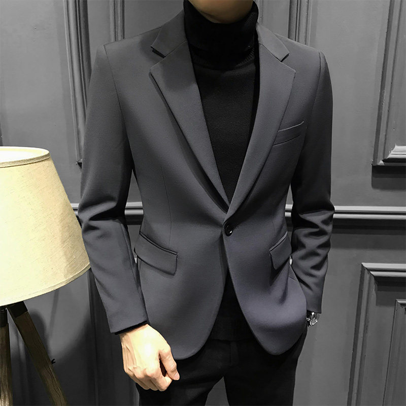 休闲西装外套男士春秋季韩版潮流修身高级感西服商务休闲正装上衣