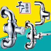 铜蹲便器旋钮冲水阀手按式 快开大便双弯头冲洗阀门开关卫生间蹲坑