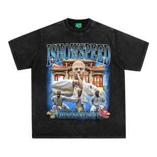 甲亢哥数码直喷印花美式复古潮流水洗做旧T恤纯棉重磅男高街短袖