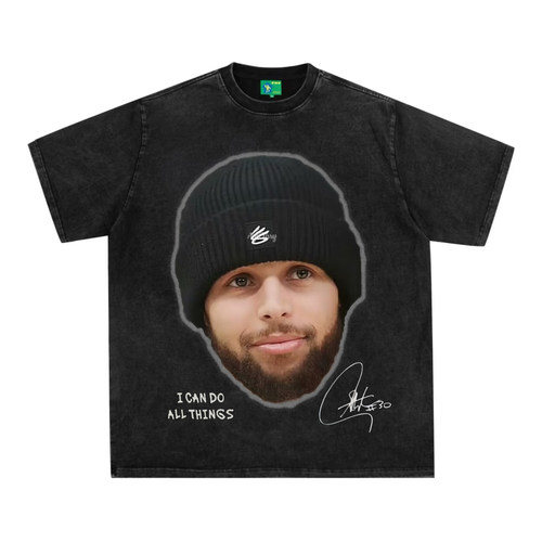 库里美式数码直喷透气印花T恤