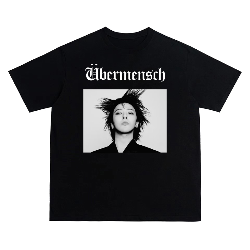 权志龙美式数码直喷透气印花美式复古圆领T恤高街潮休闲短袖男女