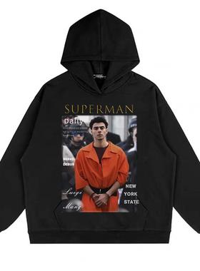 路易吉美式复古连帽卫衣同款橙色超人CEO刺客冬外套现实版蝙蝠侠