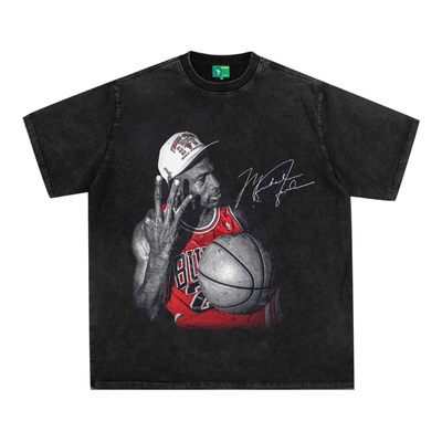 美式复古数码直喷印花圆领T恤