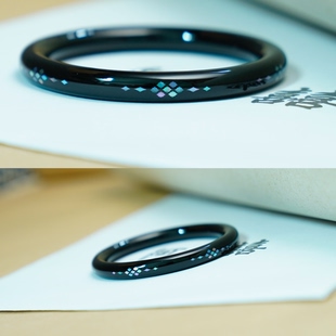 现货8x58 60圈口圆条|非遗手工大漆螺钿手镯圆镯