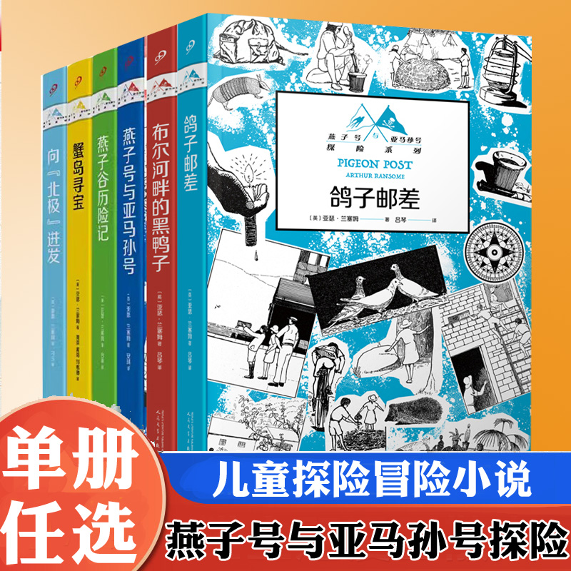 燕子号系列单册任选 布尔河畔的黑鸭子鸽子邮差向北极进发蟹岛寻宝燕子谷历险记燕子号与亚马孙号 儿童探险小说 作者手绘原版插图