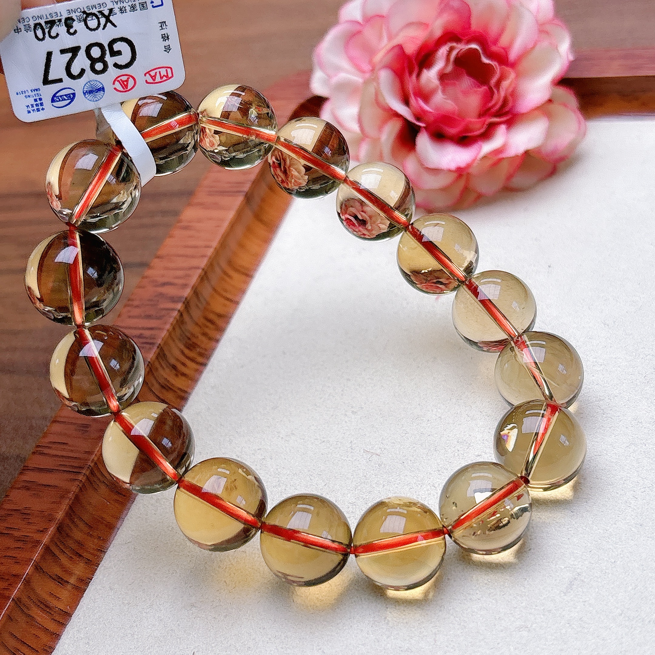 天然黄水晶手链G827