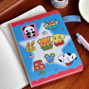 创意麻薯飞行日记卡通小动物图案A5横线本学生复古加厚硬壳日记本