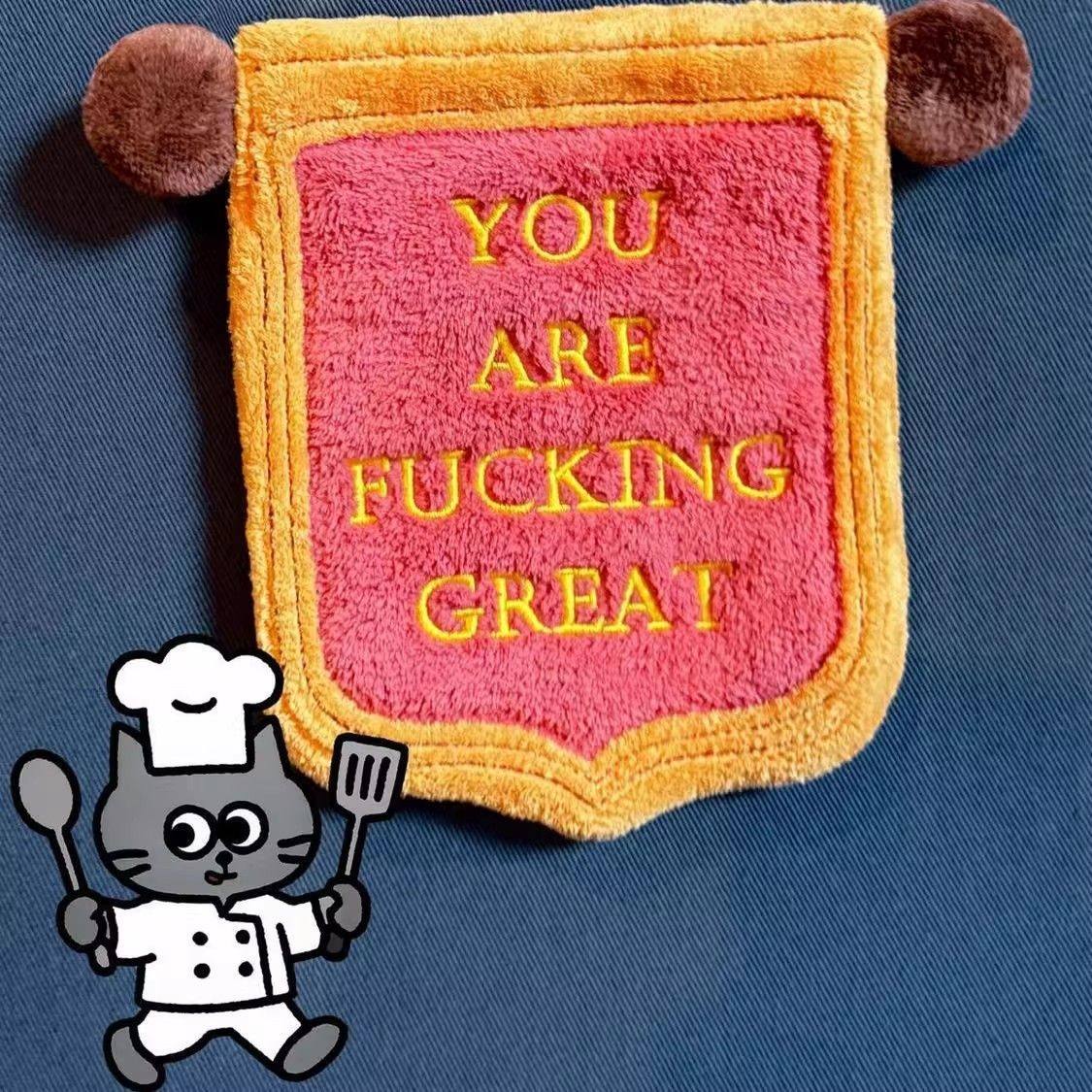 小红书同款锦旗擦手巾家用加厚卫生间浴室趣味手帕擦手巾手帕挂式,模玩/动漫/周边/娃圈三坑/桌游,动漫毛绒/抱枕/坐垫,淘宝优惠券,粉丝福利购,淘宝优惠卷