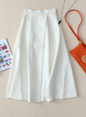 2025春夏新品中长半身裙夏季修身长裙A字裙气质直筒修身白色半裙