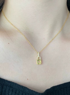 跨境银饰s925纯银项链女ins风时尚轻奢同心锁精致百搭锁骨链