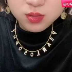 可定制！26个英文字母女镶钻项链