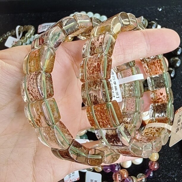 自有现货一物一图冰透四季幽灵透光立方体多宝方糖手排牌面手串饰