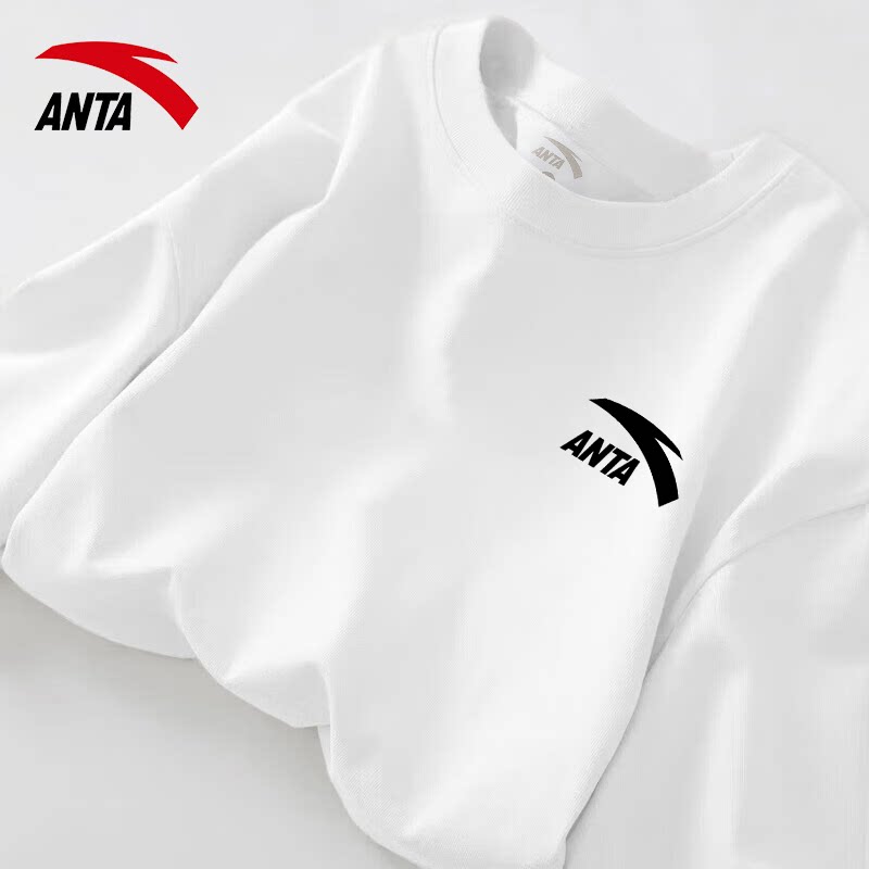 安踏短袖t恤男2026新款夏季宽松透气青少年上衣棉质运动半袖男款