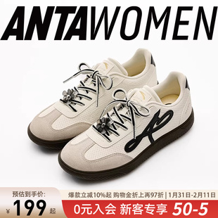 安踏曼舞薄底鞋女鞋芭蕾风德训鞋2026冬季新款百搭休闲平底运动鞋