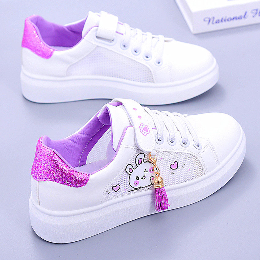 幼儿园小学生女孩夏季网鞋5中大童网纱透气板鞋9女童特价白鞋15岁