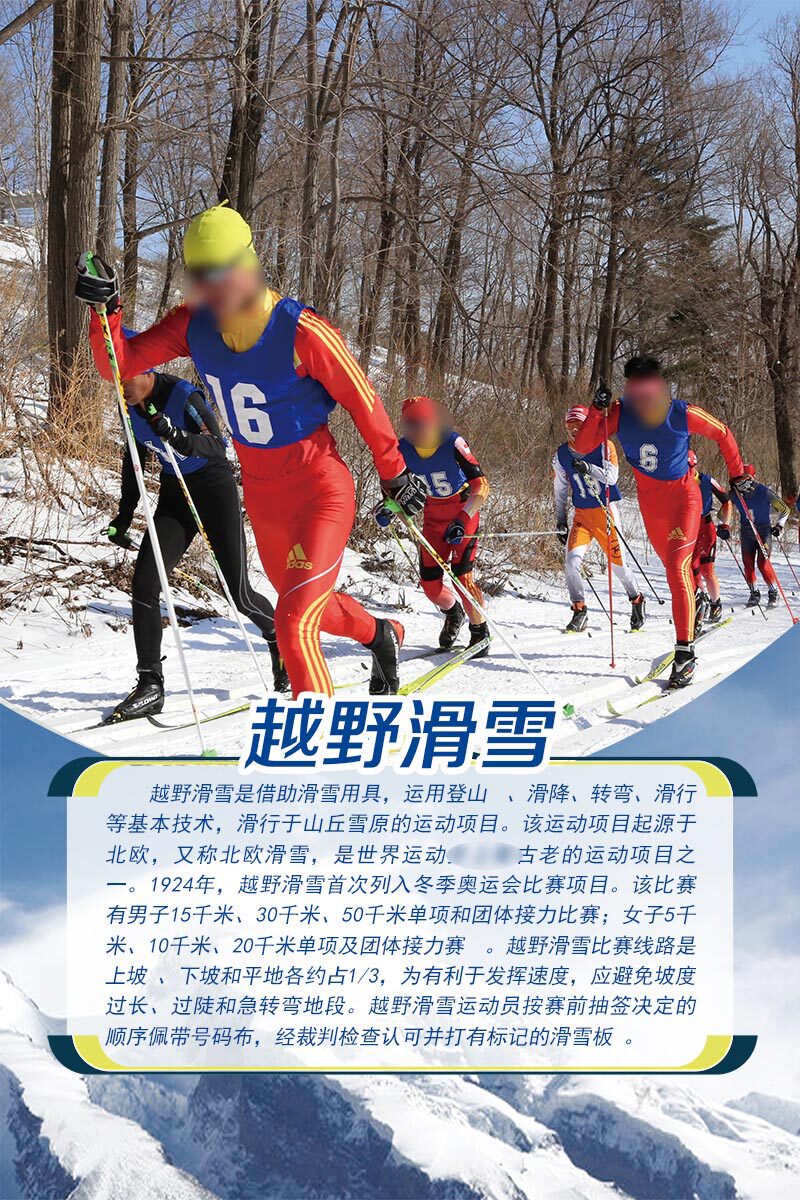 767体育运动越野滑雪简介宣传图墙贴画2633写真喷绘展板海报印制