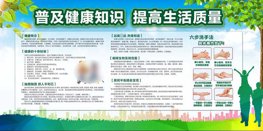 770医院社区普及健康知识提高生活质量宣传栏图展板海报印制1943