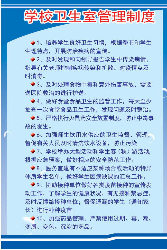592画布海报展板喷绘贴纸素材16学校卫生室管理制度