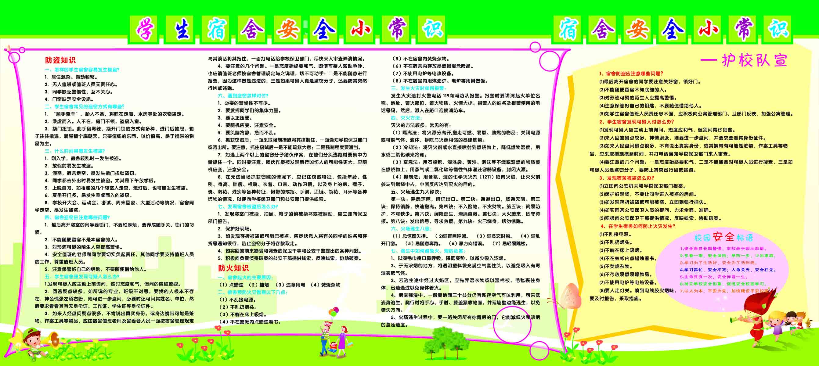 341画布海报展板喷绘素材贴纸1542学生宿舍安全小常识