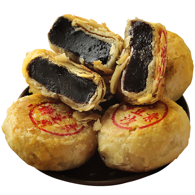 酥皮中秋乌豆沙手工月饼枣泥
