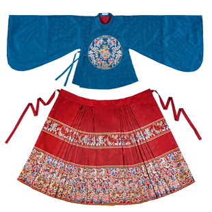 楚汉灵韵汉服女秋冬明制马面裙圆领大襟宴桃源仿妆花