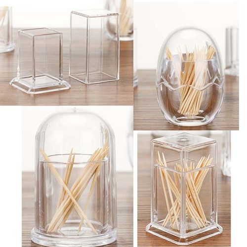 ps透明牙签筒蛋形方形餐厅酒店ktv创意牙签筒