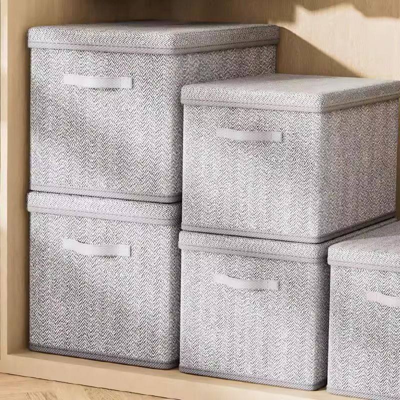 收纳盒家用收纳箱装衣服大容量带盖整理衣服裤子收纳筐衣柜可折叠