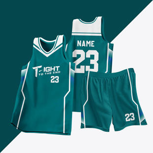 全身数码定制印刷成人儿童篮球服套装球衣比赛训练队服LB054 绿色
