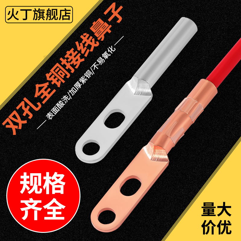 DTS双孔铜鼻子国标镀锡接线端子