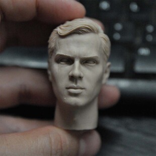 二战军事兵人系列 疤痕帅哥头雕 炮兵 非DID 6白模