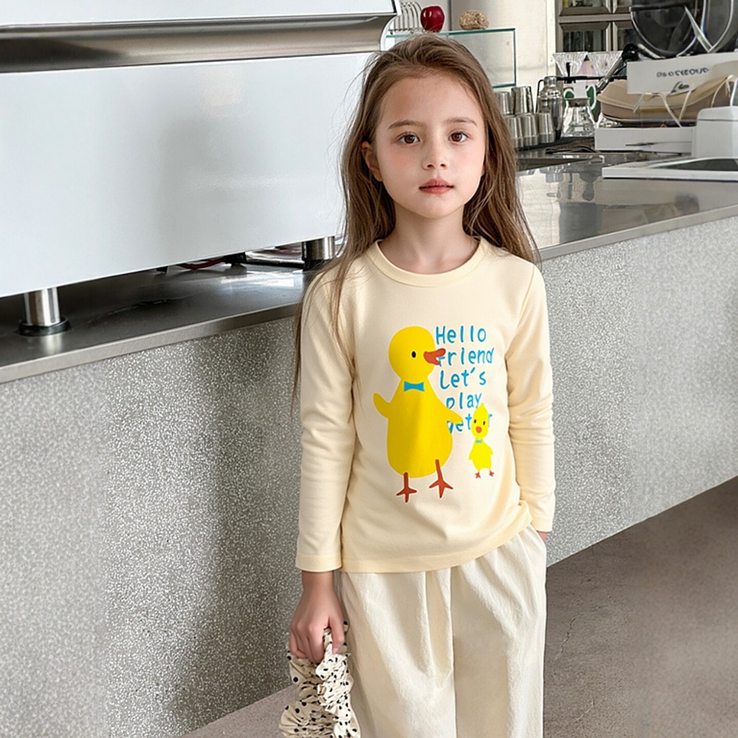 27home韩版女童纯棉印花长袖T恤春装新款 洋气儿童打底衫宝宝衣服