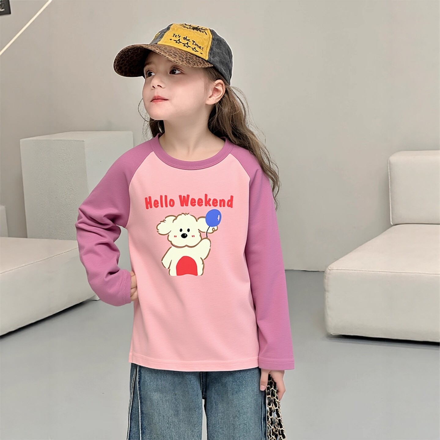 27home童装春季新品女孩纯棉印花打底衫2026新款洋气儿童长袖t恤