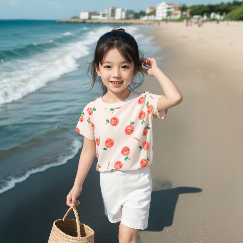 品牌尾货童装新款2025夏季纯棉短袖运动t恤 韩版女童半袖上衣ins