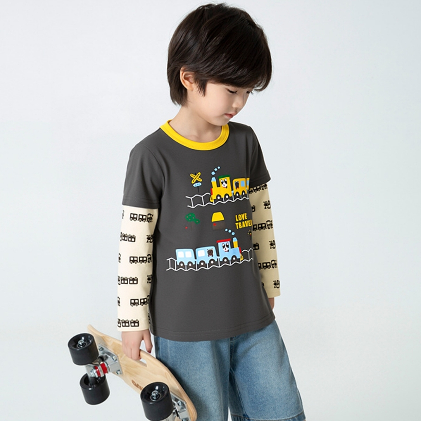男童秋季纯棉打底衫卡通长袖T恤