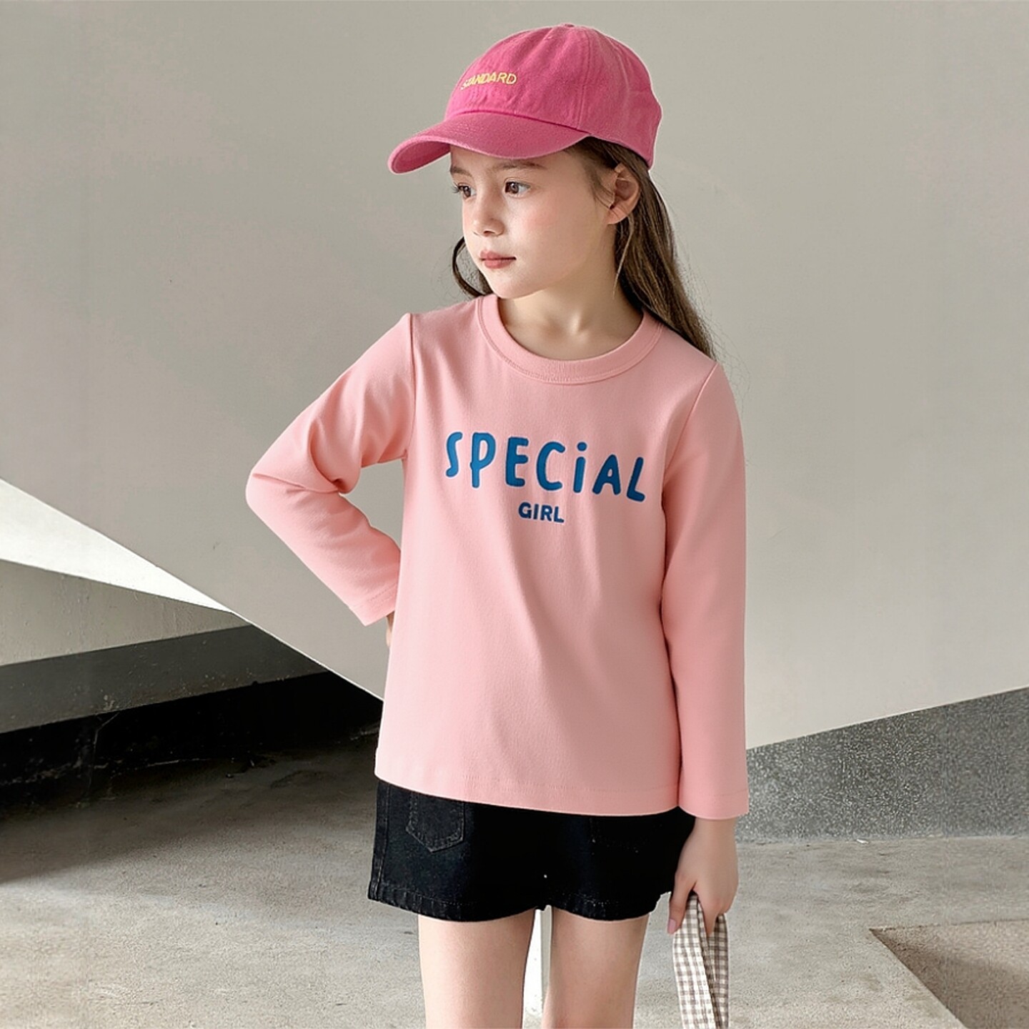 27home韩版儿童打底衫2026春季新款女童宝宝圆领字母纯棉长袖t恤