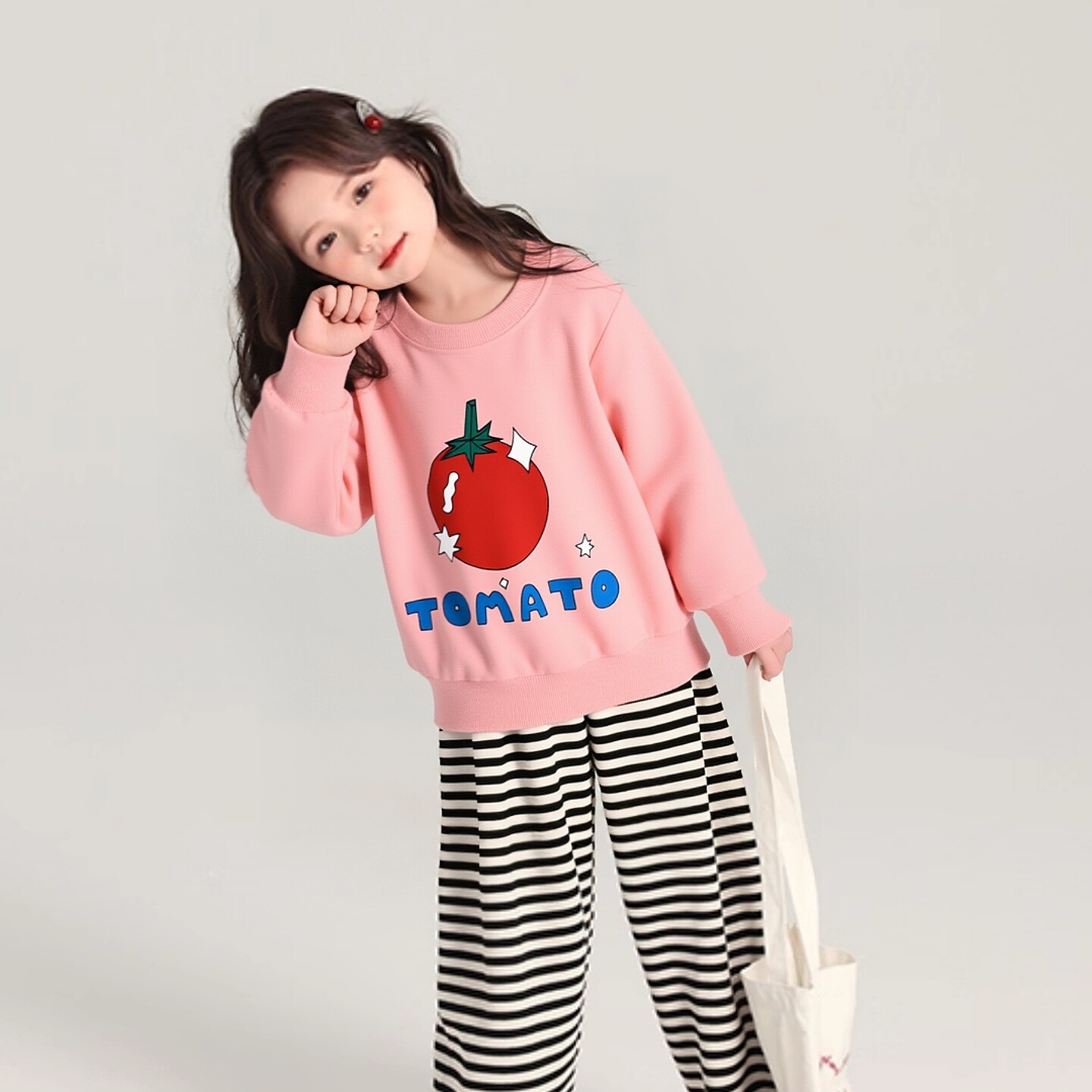 童装儿童卡通番茄纯棉小毛圈卫衣 2026春季新品宝宝衣服女童上衣