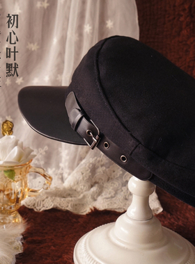 原创手作订制报童帽女li黑色