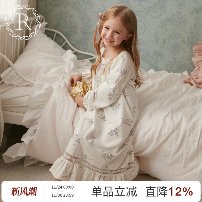 女童公主风睡裙春秋家居睡衣